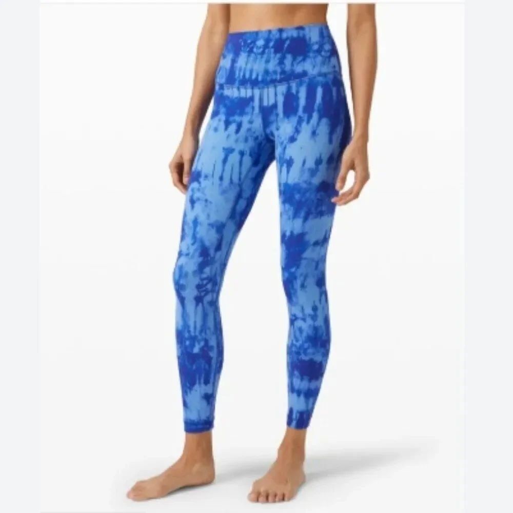 Like New! Lululemon Align Pant II 25” Game Day Blue Multi in Size 2